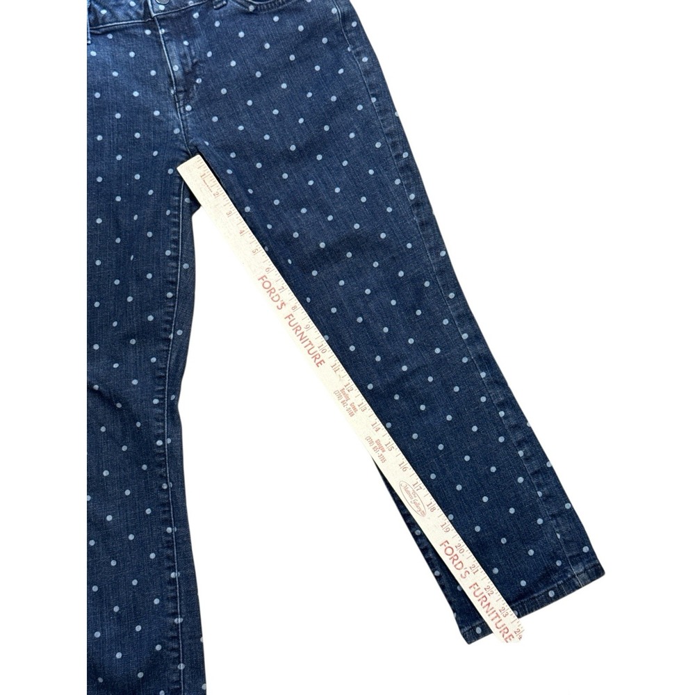 Tommy Hilfiger Jeans Women's Size 4 Blue Polka Dot Denim Cropped Skinny Stretch - Picture 7 of 9